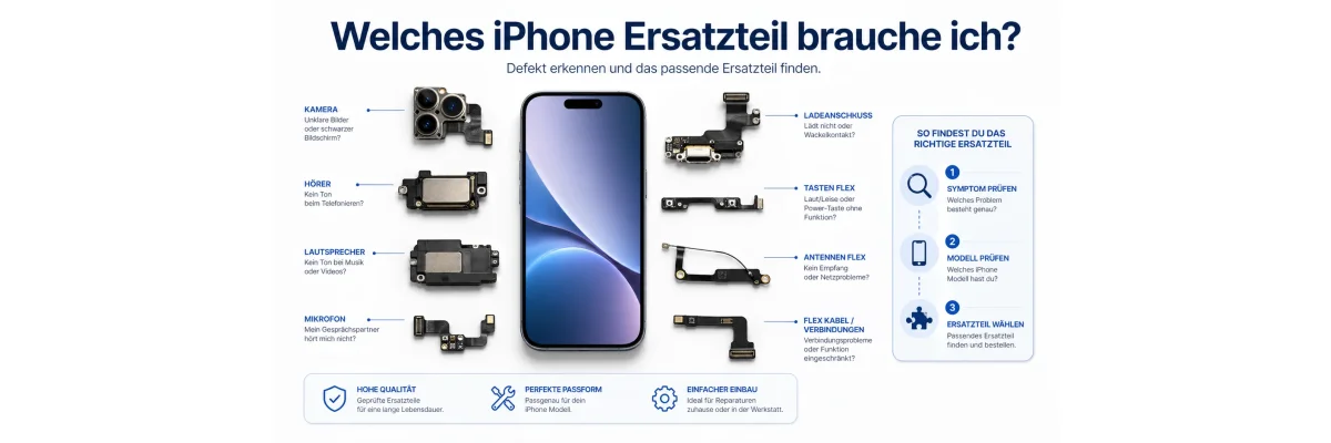 Welches iPhone Ersatzteil brauche ich? Defekt erkennen &amp; richtig bestellen - Welches iPhone Ersatzteil brauche ich? Defekt erkennen
