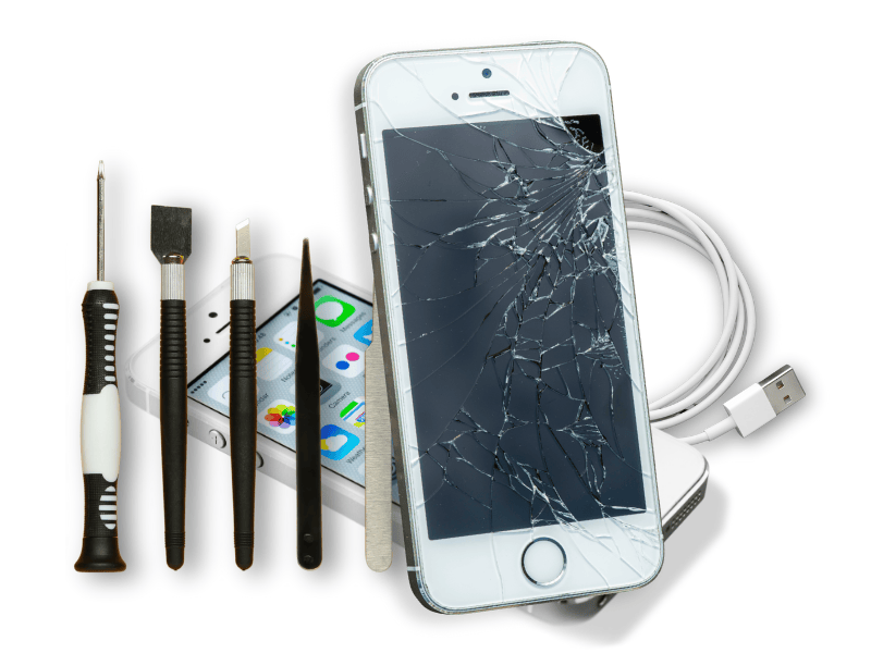 iPhone Display mit Reparaturwerkzeug