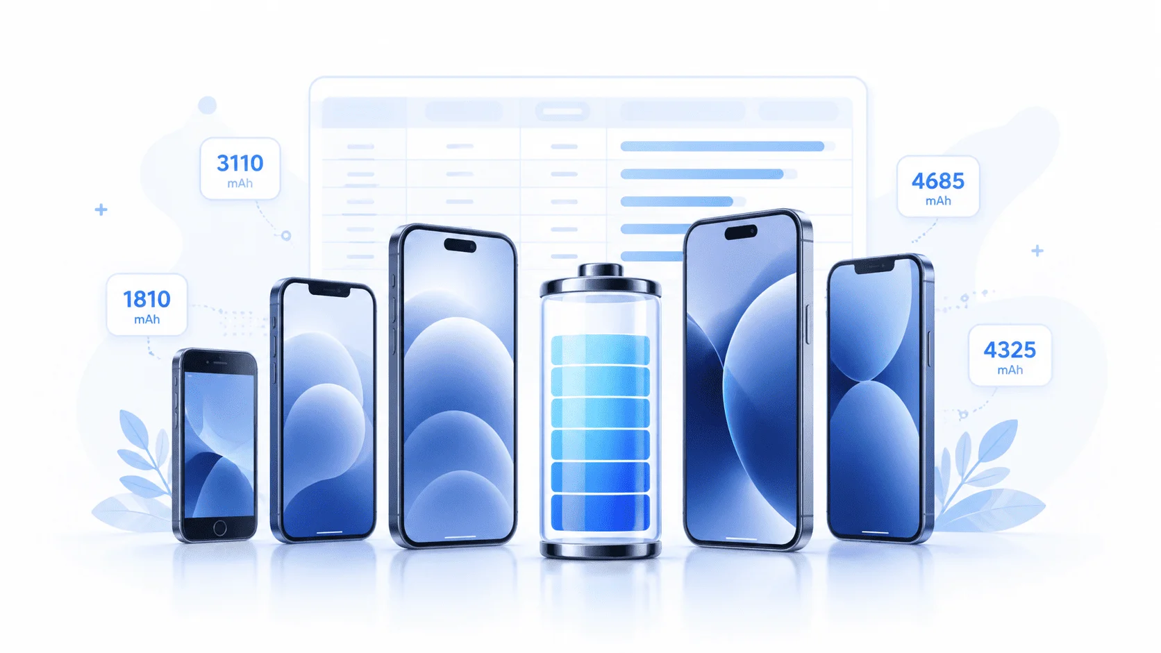 iPhone Akku Kapazität Tabelle mit mAh-Werten im Überblick