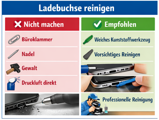 Ladebuchse reinigen