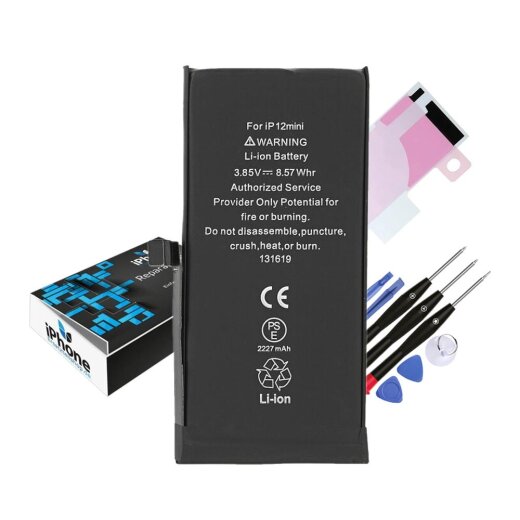 iPhone 12 mini Akku-Reparaturset inklusive Akku, Werkzeug und Klebematerial
