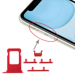 iPhone 11 Seitentasten Set mit Simkartenhalter Rot