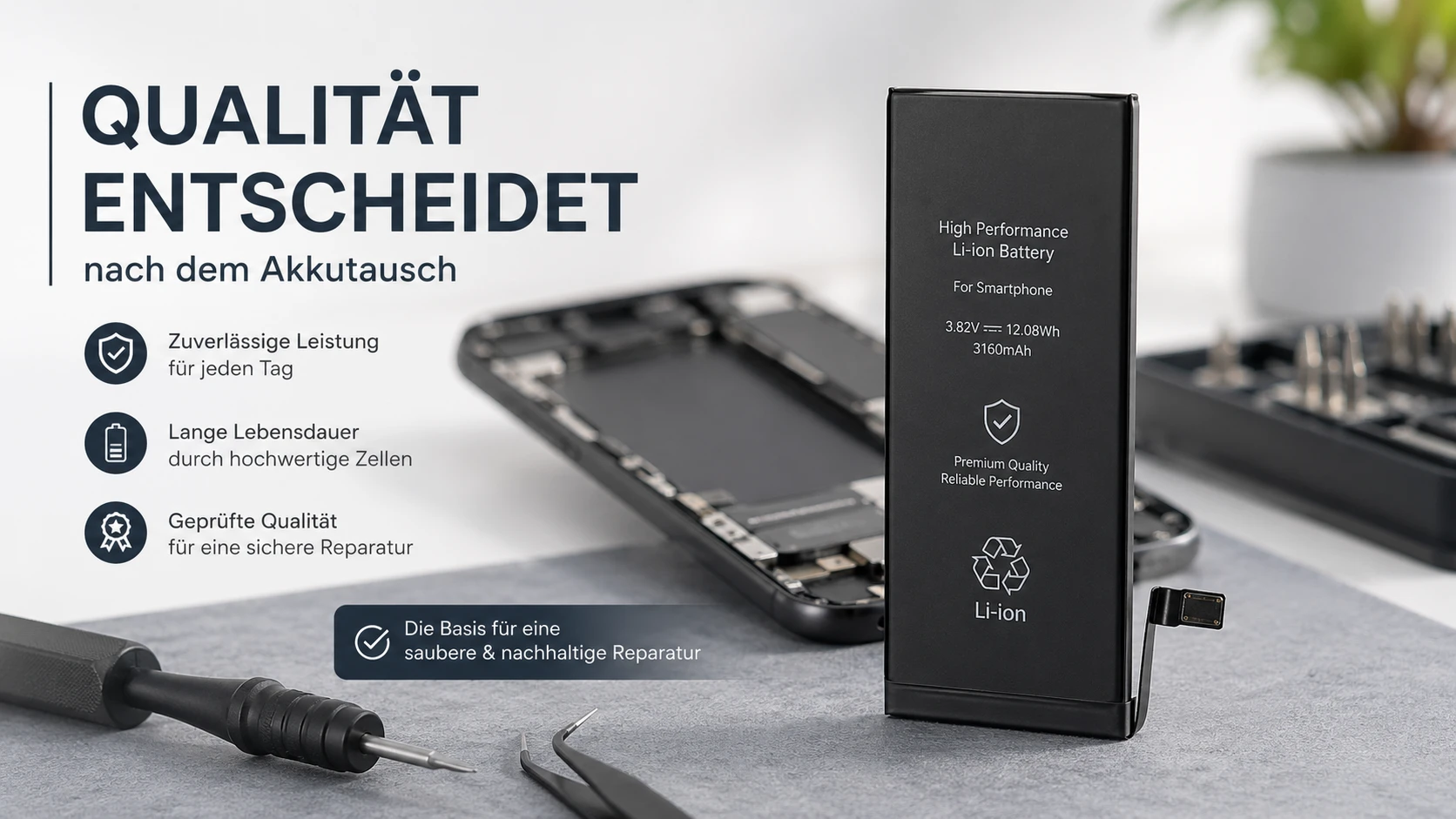 iPhone Ersatzakku in geprüfter Qualität für den Akkutausch